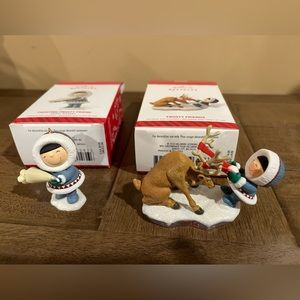 2pc lot of Hallmark Frosty Friends Ornaments-2014